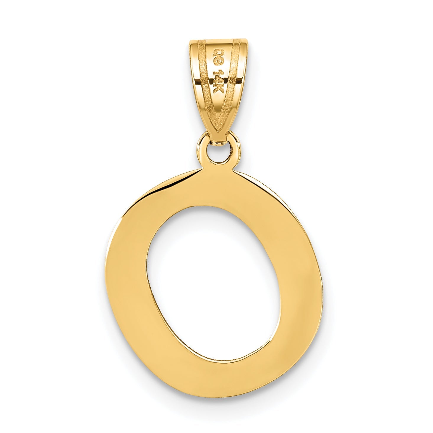 14k Yellow Gold 14k Polished Bubble Letter O Initial Pendant