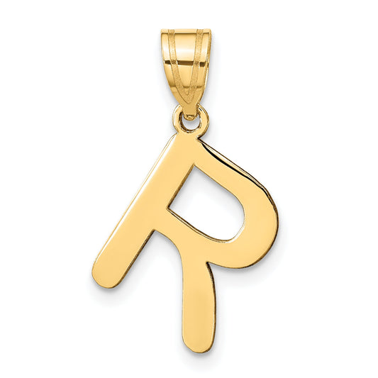 14k Yellow Gold 14k Polished Bubble Letter R Initial Pendant