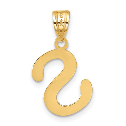 14k Yellow Gold 14k Polished Bubble Letter S Initial Pendant