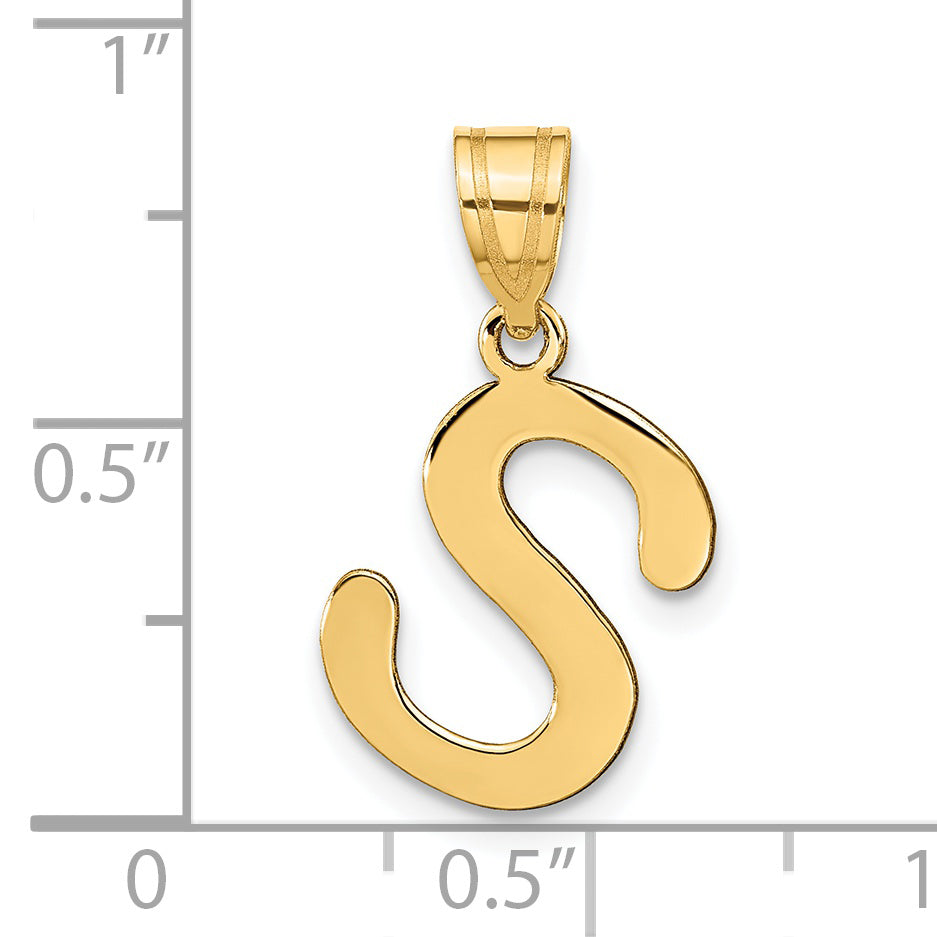 14k Yellow Gold 14k Polished Bubble Letter S Initial Pendant