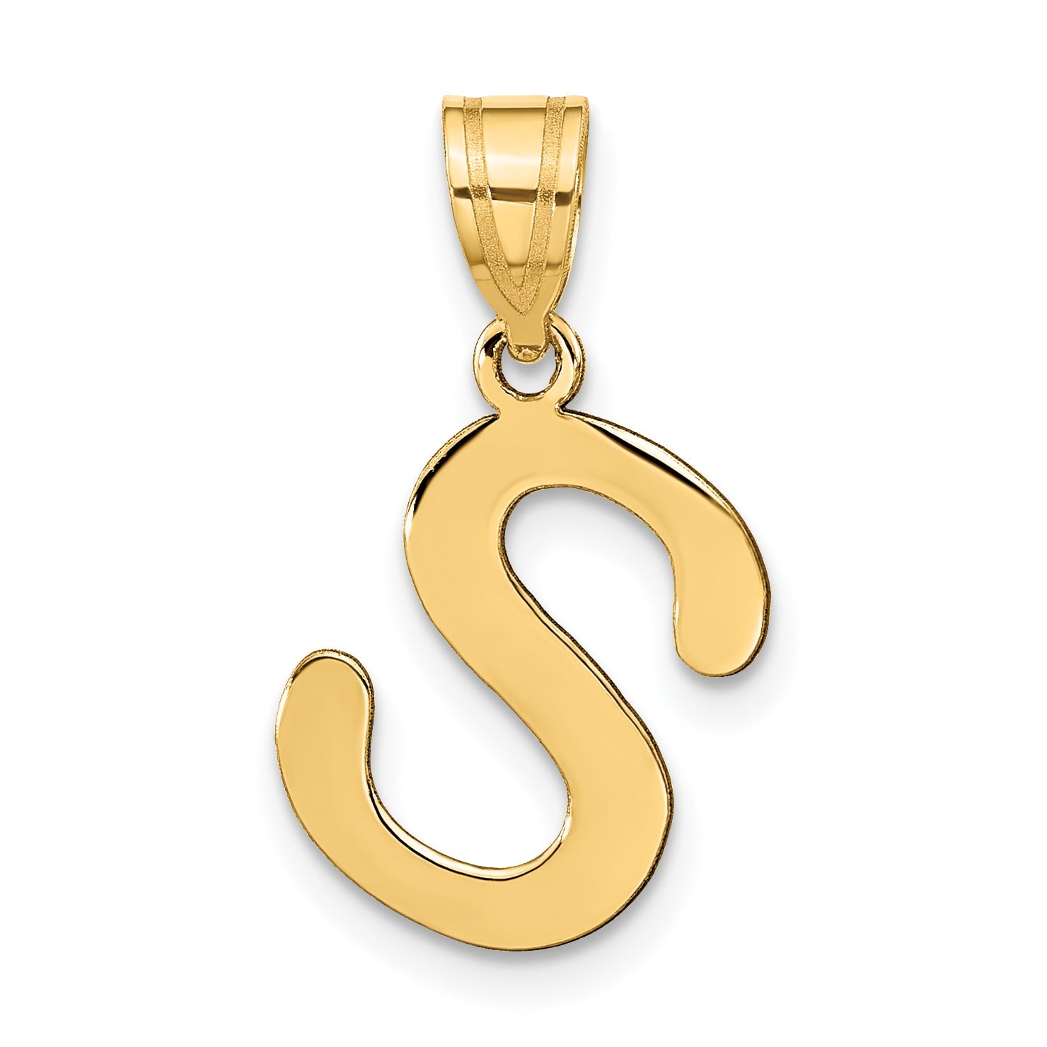 14k Yellow Gold 14k Polished Bubble Letter S Initial Pendant