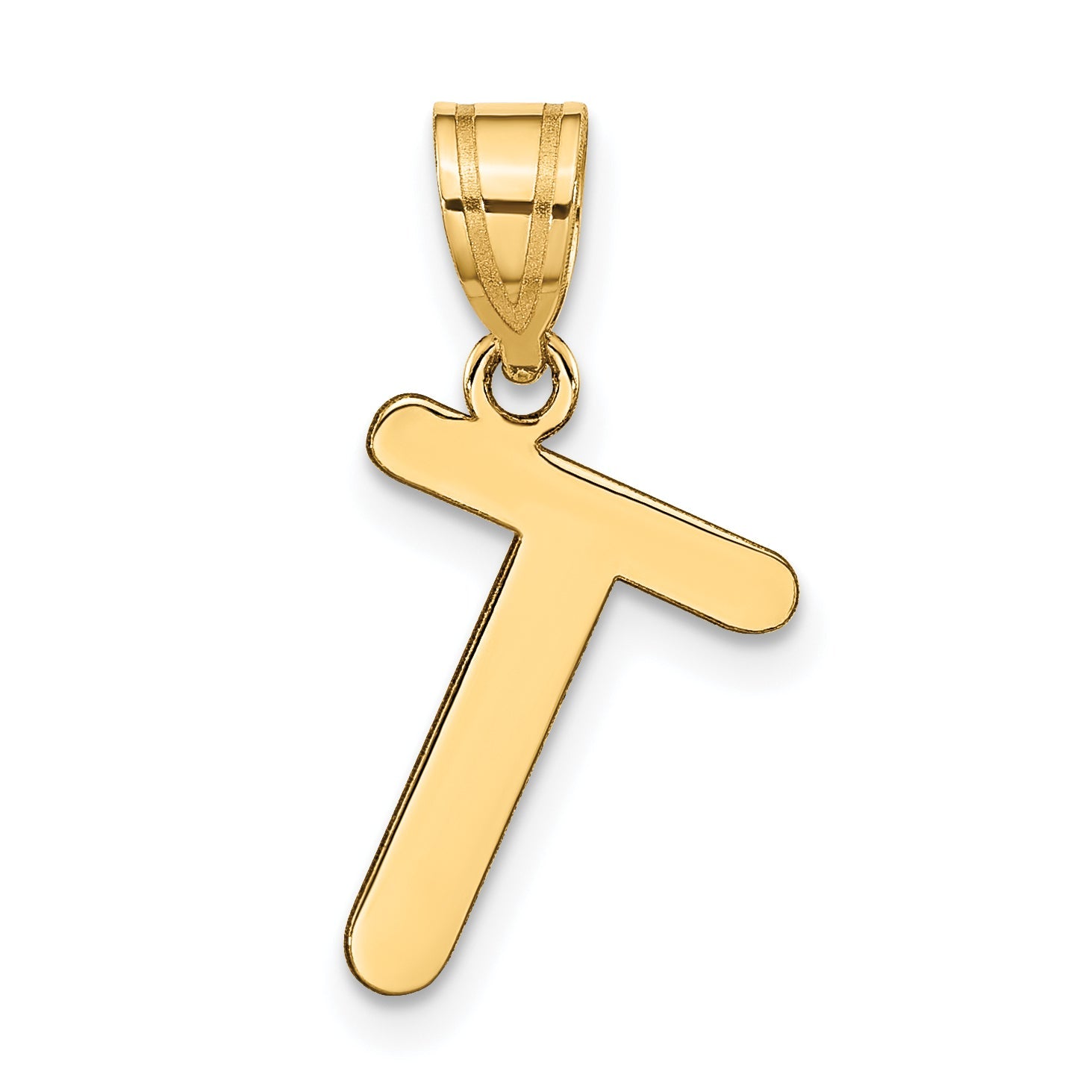 14k Yellow Gold 14k Polished Bubble Letter T Initial Pendant