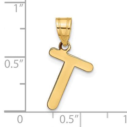 14k Yellow Gold 14k Polished Bubble Letter T Initial Pendant