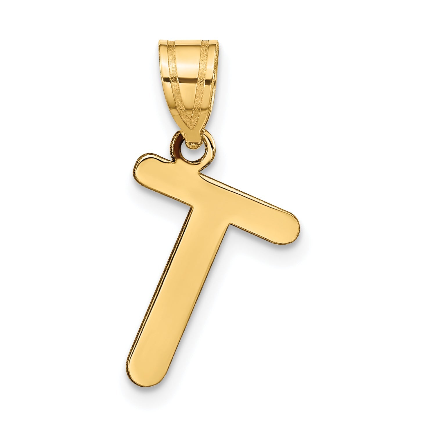14k Yellow Gold 14k Polished Bubble Letter T Initial Pendant