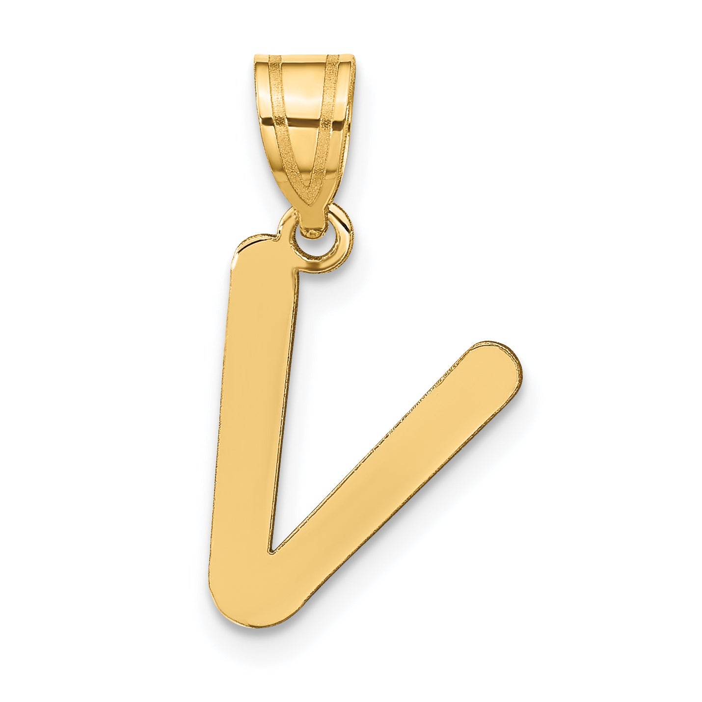 14k Yellow Gold 14k Polished Bubble Letter V Initial Pendant