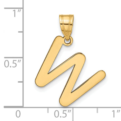 14k Yellow Gold 14k Polished Bubble Letter W Initial Pendant