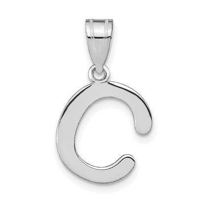 14k White Gold 14kw Polished Bubble Letter C Initial Pendant