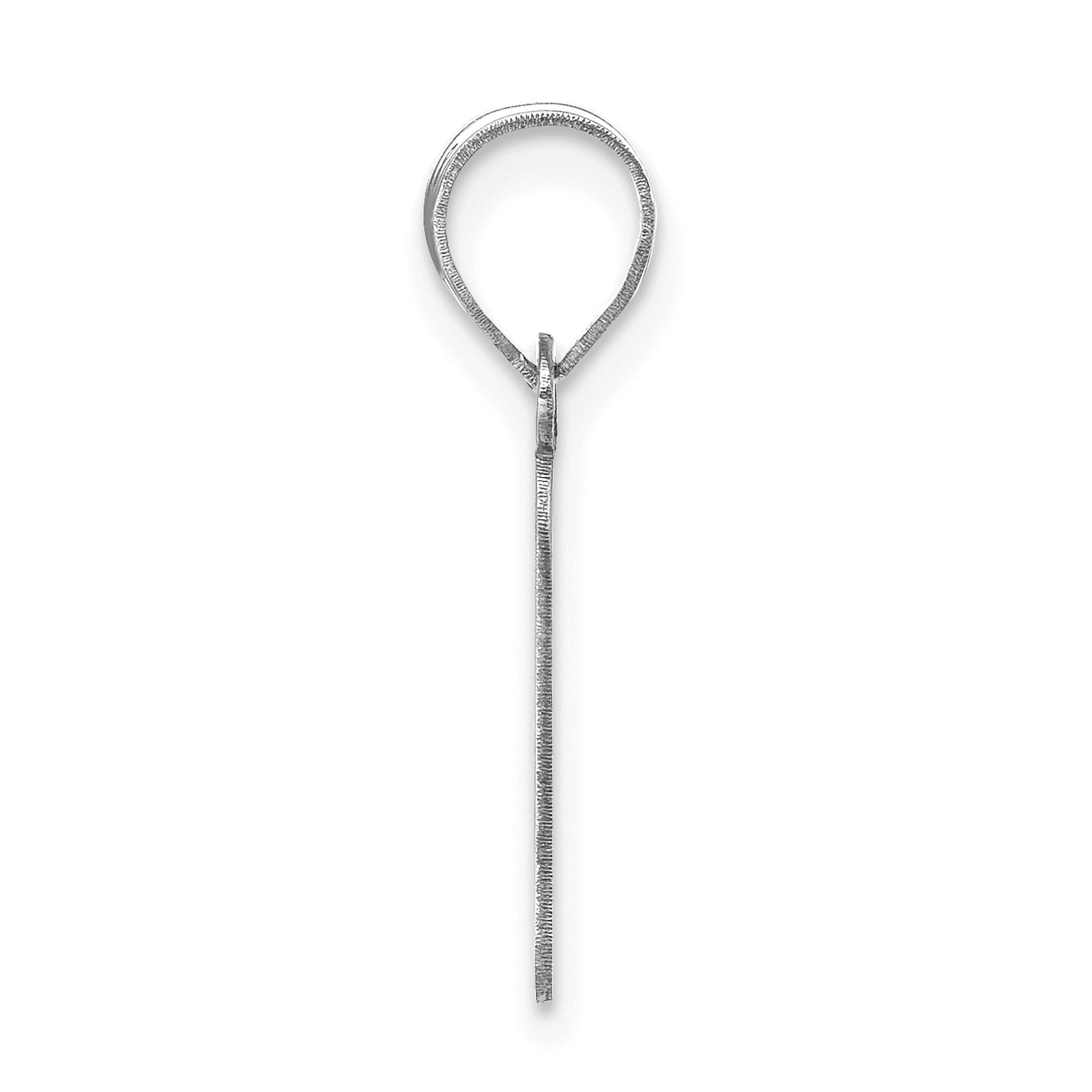 14k White Gold 14kw Polished Bubble Letter F Initial Pendant