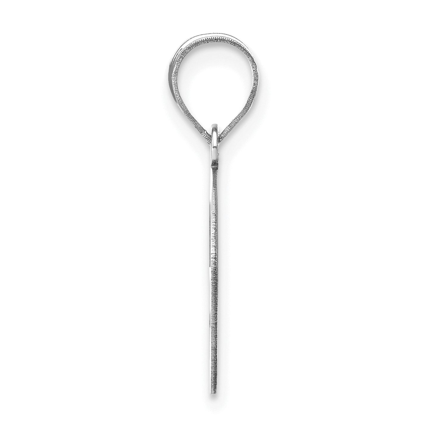 14k White Gold 14kw Polished Bubble Letter G Initial Pendant