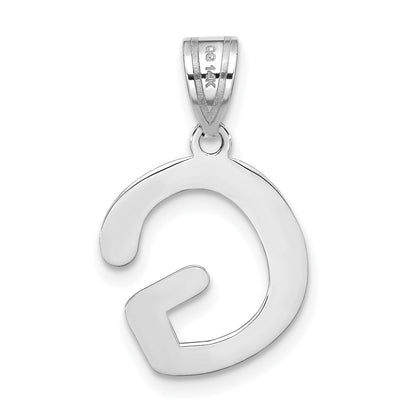 14k White Gold 14kw Polished Bubble Letter G Initial Pendant