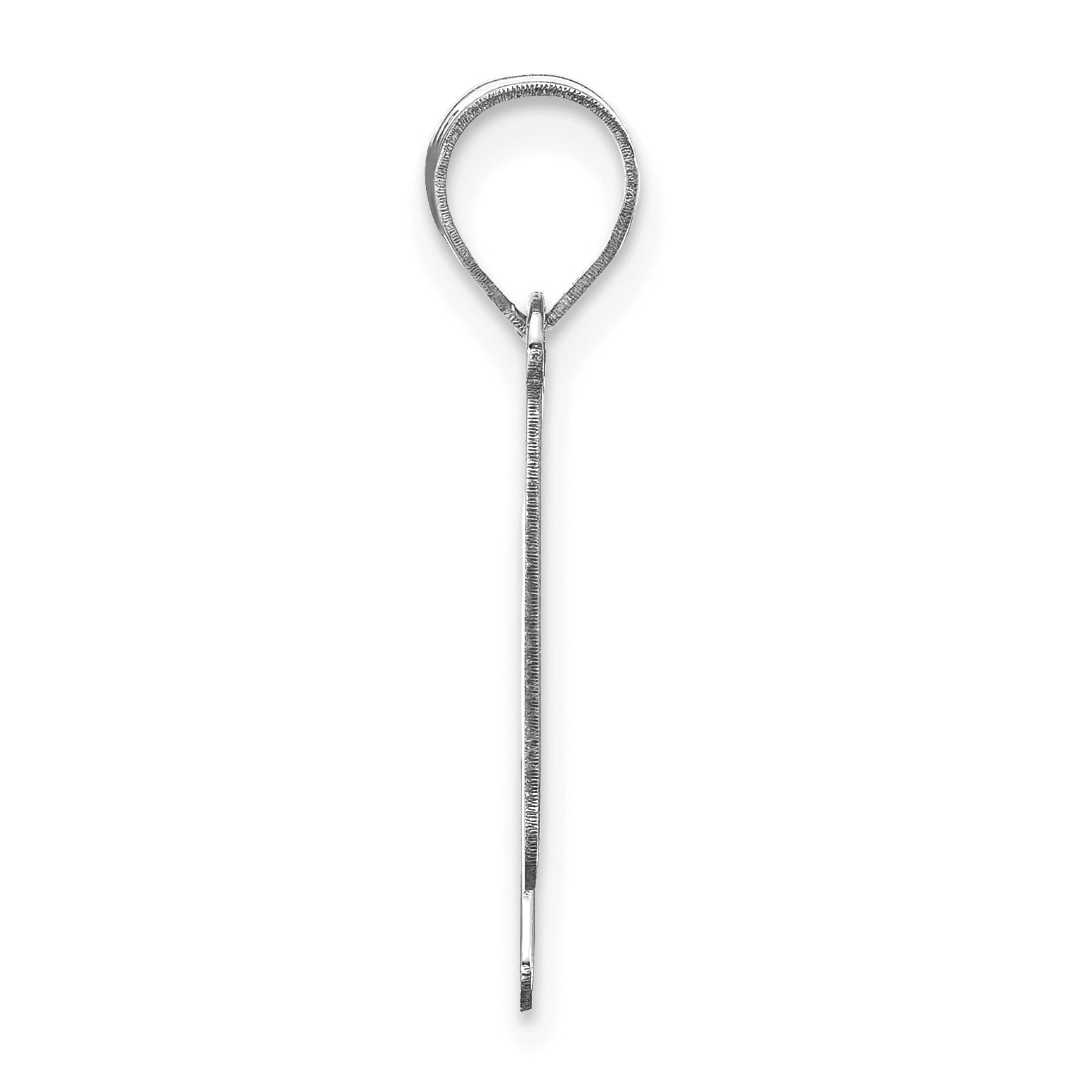 14k White Gold 14kw Polished Bubble Letter H Initial Pendant