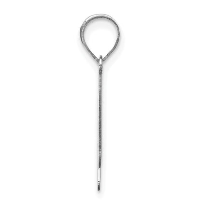 14k White Gold 14kw Polished Bubble Letter H Initial Pendant