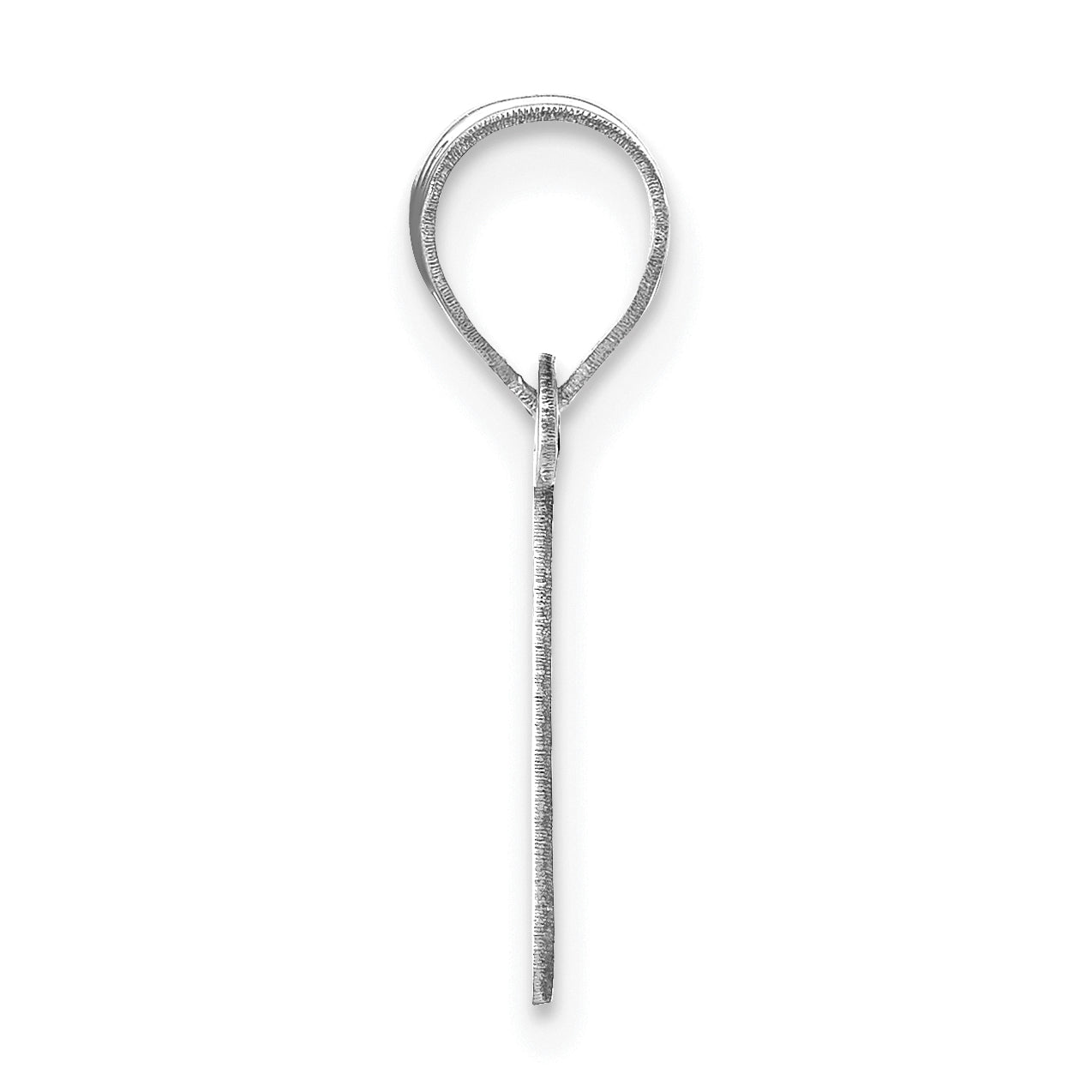 14k White Gold 14kw Polished Bubble Letter I Initial Pendant