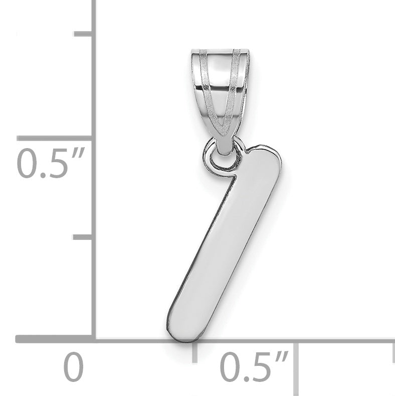 14k White Gold 14kw Polished Bubble Letter I Initial Pendant