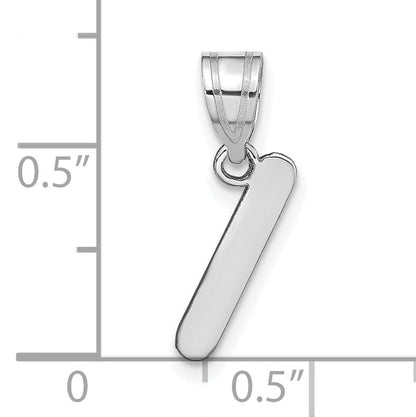 14k White Gold 14kw Polished Bubble Letter I Initial Pendant