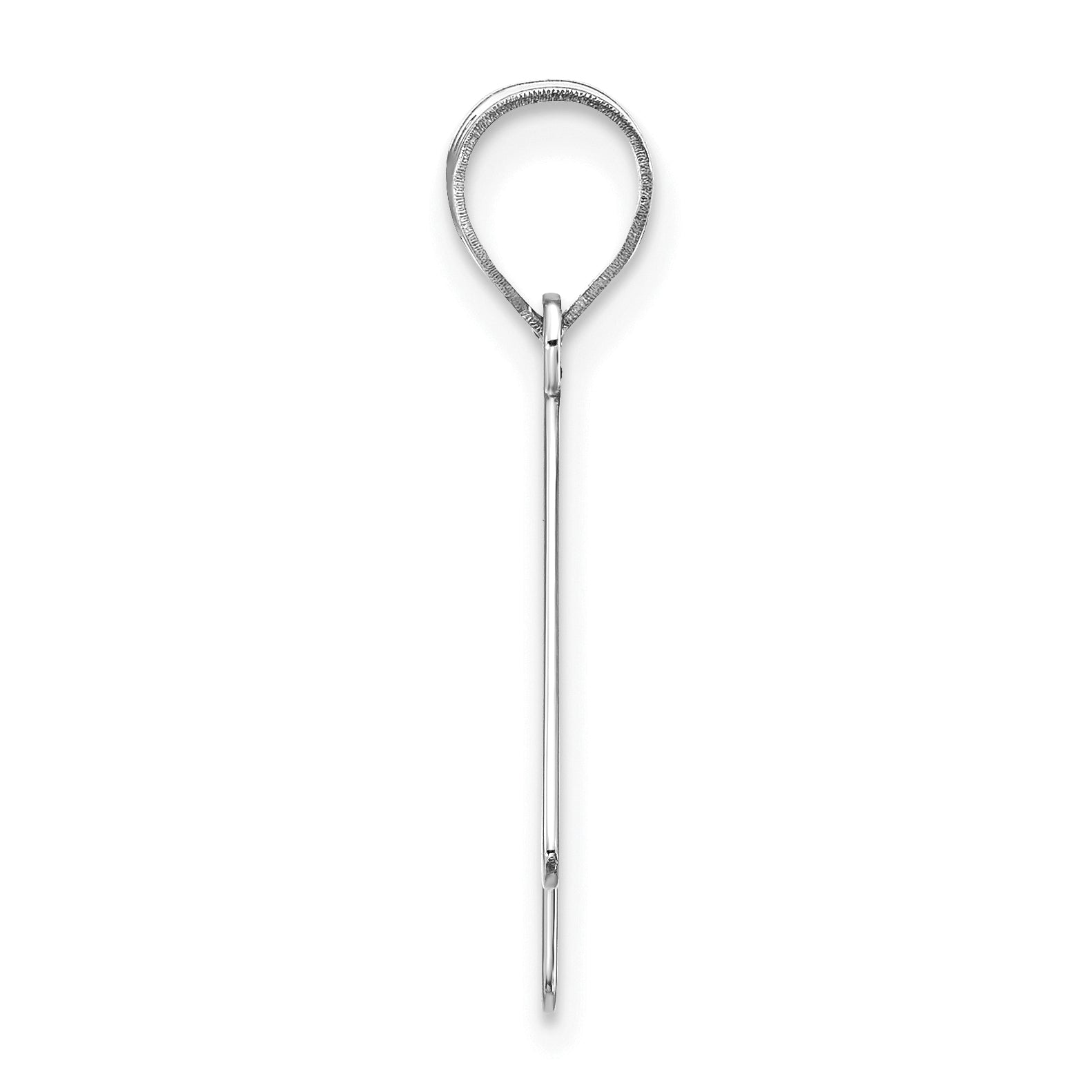 14k White Gold 14kw Polished Bubble Letter K Initial Pendant