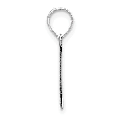 14k White Gold 14kw Polished Bubble Letter L Initial Pendant