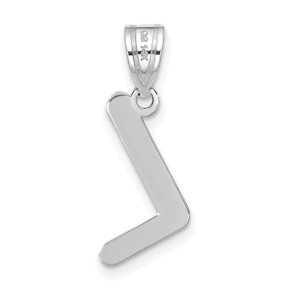 14k White Gold 14kw Polished Bubble Letter L Initial Pendant