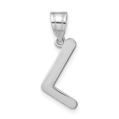 14k White Gold 14kw Polished Bubble Letter L Initial Pendant