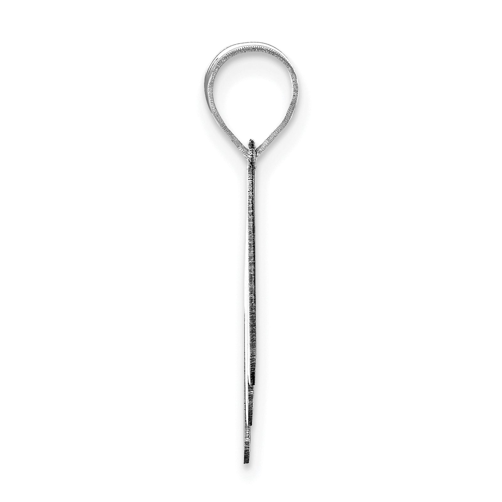 14k White Gold 14kw Polished Bubble Letter M Initial Pendant