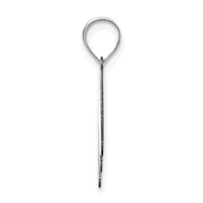 14k White Gold 14kw Polished Bubble Letter M Initial Pendant