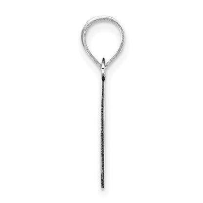 14k White Gold 14kw Polished Bubble Letter O Initial Pendant