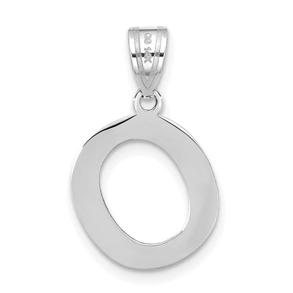 14k White Gold 14kw Polished Bubble Letter O Initial Pendant