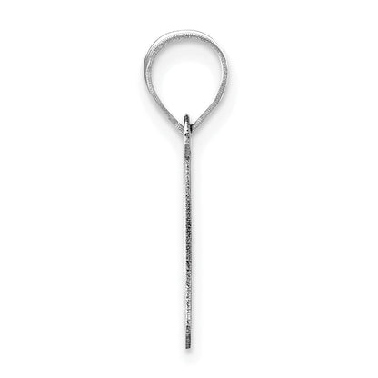 14k White Gold 14kw Polished Bubble Letter P Initial Pendant