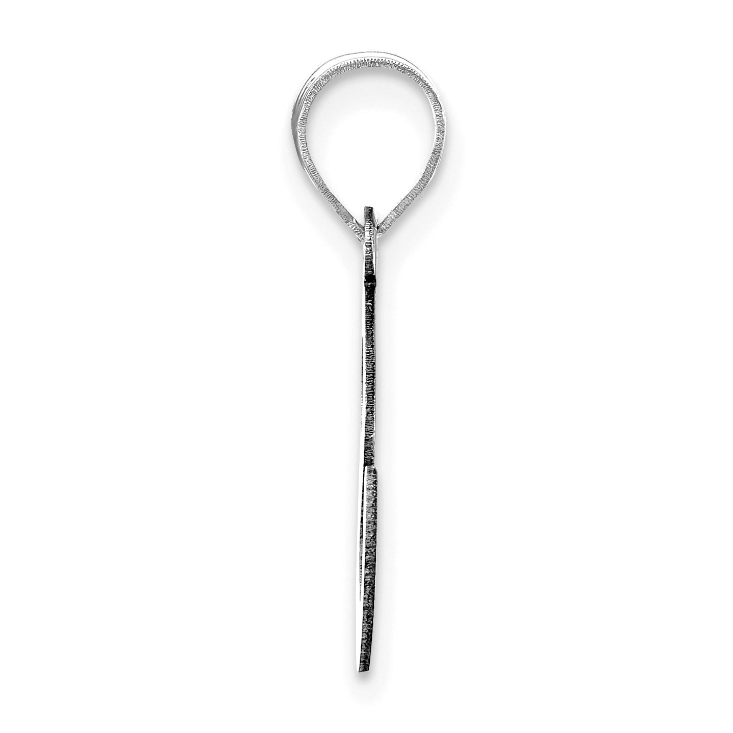 14k White Gold 14kw Polished Bubble Letter S Initial Pendant