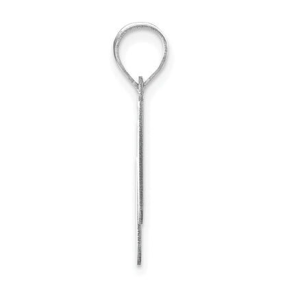 14k White Gold 14kw Polished Bubble Letter W Initial Pendant