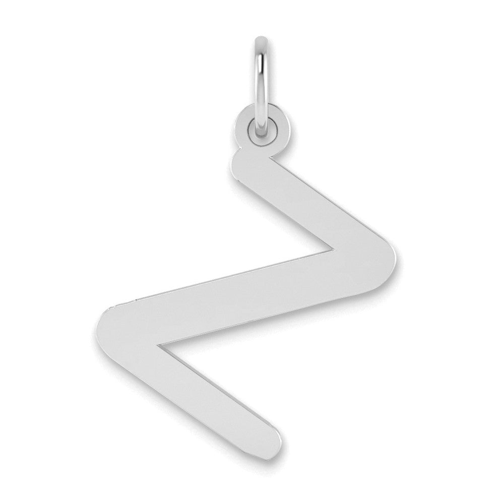 14K White Gold 14Kw Polished Bubble Letter Z Initial Pendant