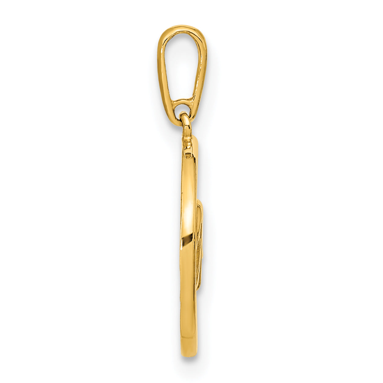 14k Yellow Gold 14K Polished Circle with DREAM Pendant