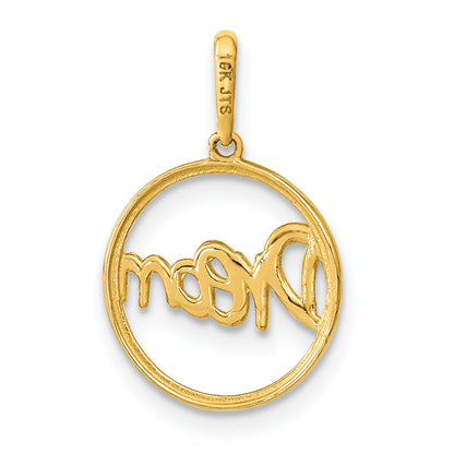 14k Yellow Gold 14K Polished Circle with DREAM Pendant