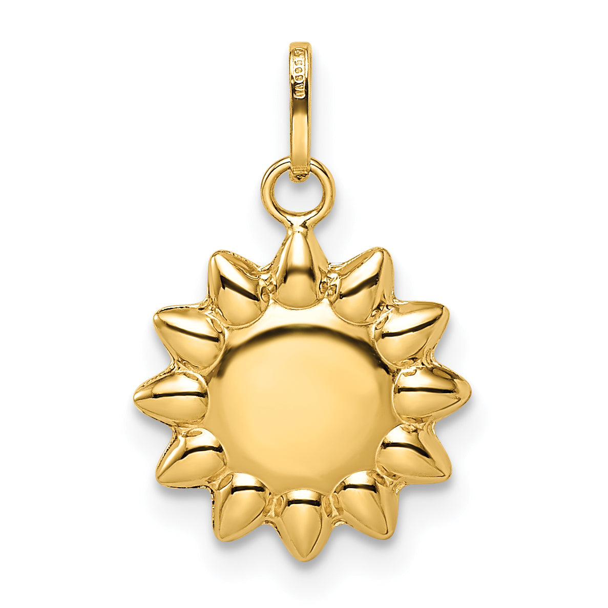 14k Yellow Gold 14k Polished Puffed Sun Pendant