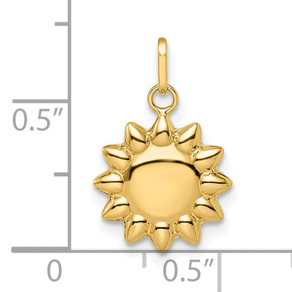 14k Yellow Gold 14k Polished Puffed Sun Pendant