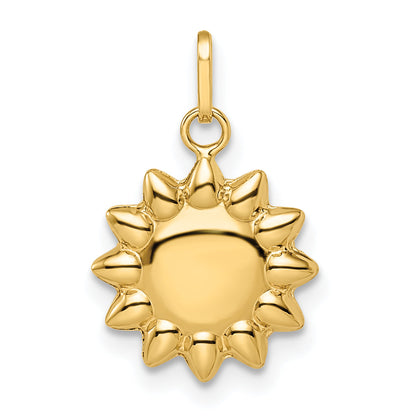 14k Yellow Gold 14k Polished Puffed Sun Pendant