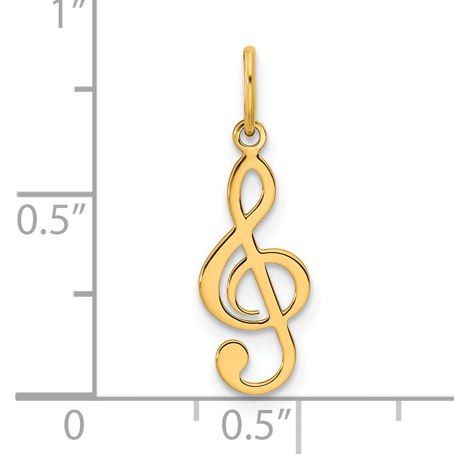 14k Yellow Gold 14K Polished Treble Clef Pendant