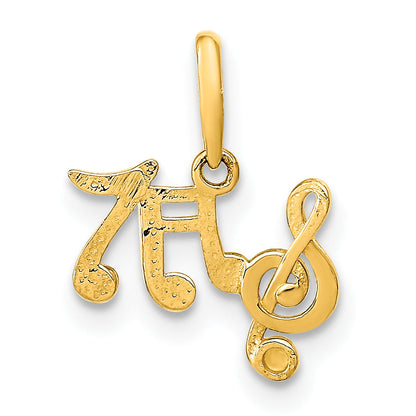 14k Yellow Gold 14K Polished Music Notes Pendant