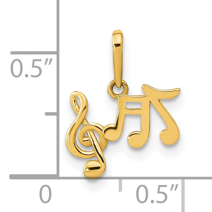 14k Yellow Gold 14K Polished Music Notes Pendant