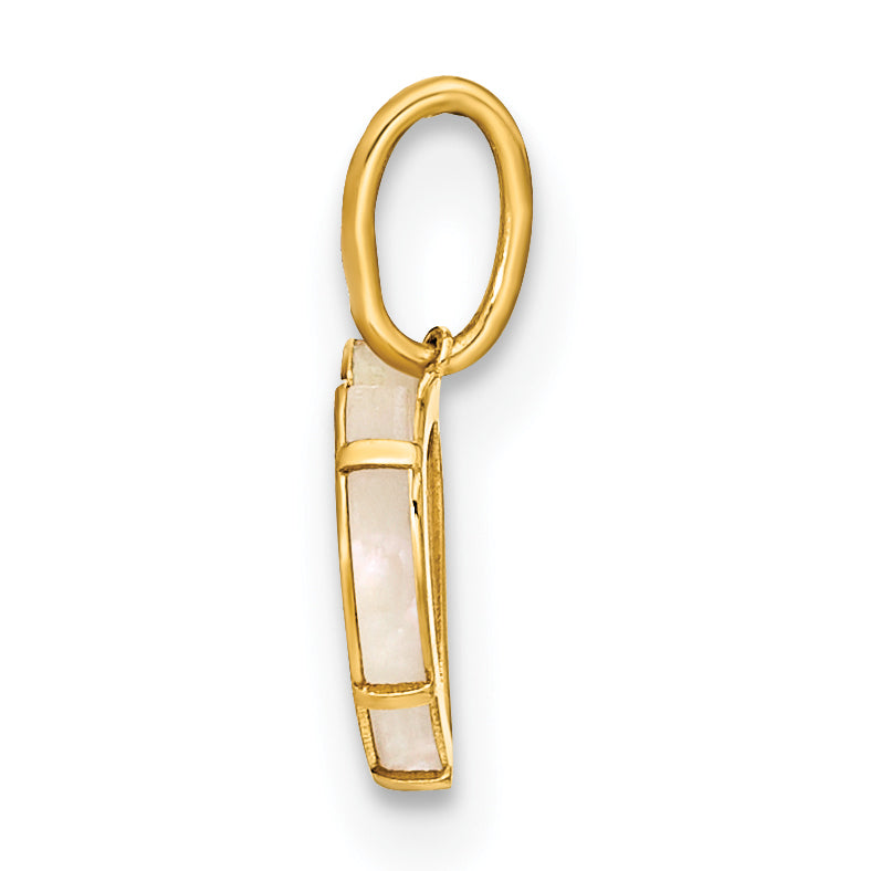14k Yellow Gold 14K Polished Mother of Pearl Heart Pendant