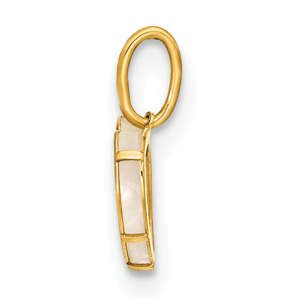 14k Yellow Gold 14K Polished Mother of Pearl Heart Pendant