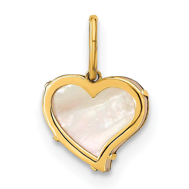 14k Yellow Gold 14K Polished Mother of Pearl Heart Pendant