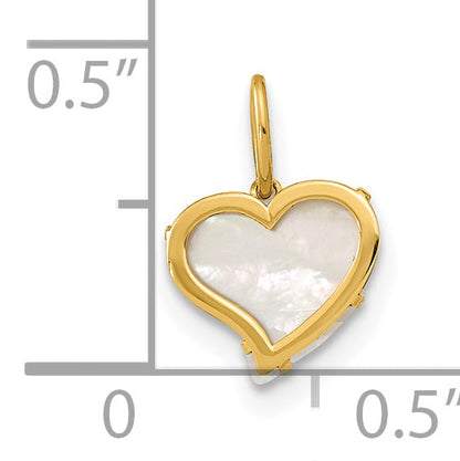 14k Yellow Gold 14K Polished Mother of Pearl Heart Pendant