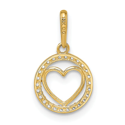14k Yellow Gold 14k CZ Heart Pendant