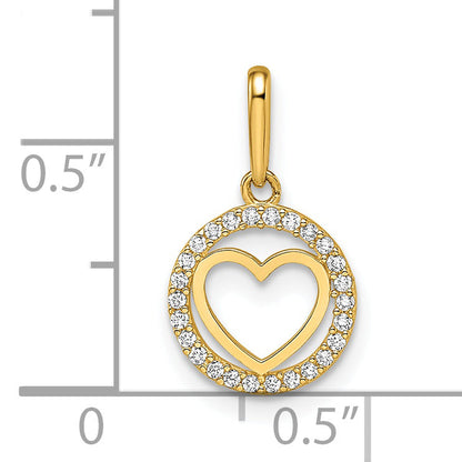 14k Yellow Gold 14k CZ Heart Pendant