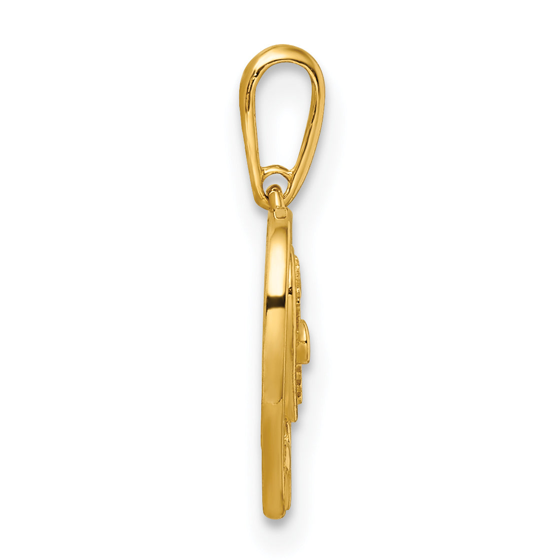 14k Yellow Gold 14k CZ Mom & Daughter Heart Pendant