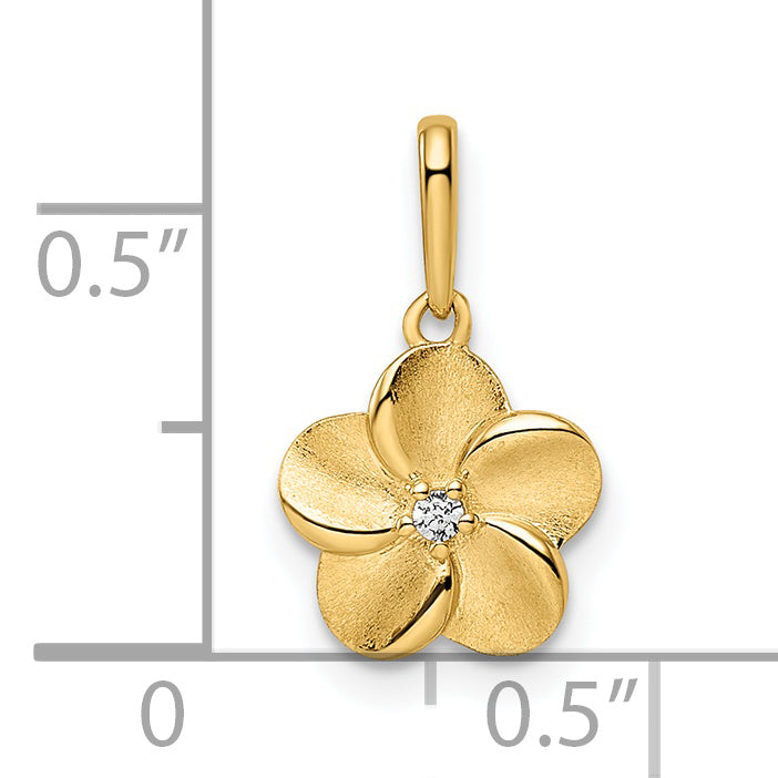 14k Yellow Gold 14k Flower Pendant