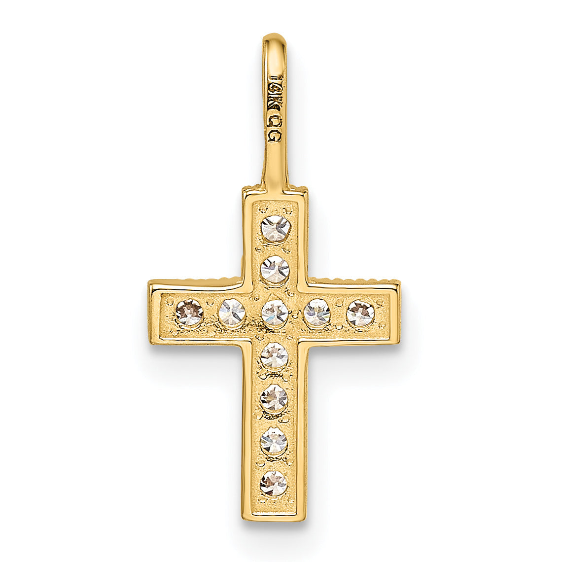 14k Yellow Gold 14k CZ Cross Pendant