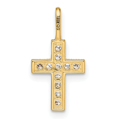 14k Yellow Gold 14k CZ Cross Pendant