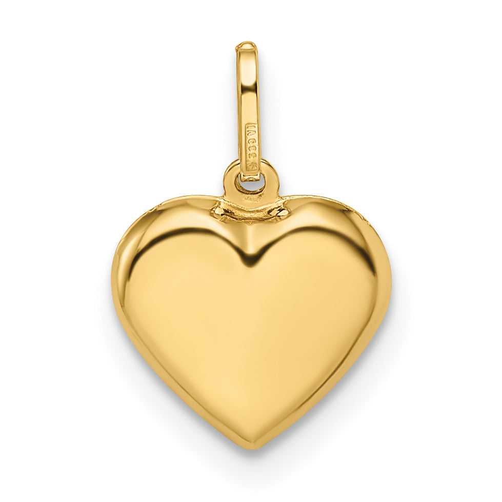 14k Yellow Gold 14k Polished Puffed Heart Pendant